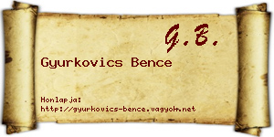 Gyurkovics Bence névjegykártya